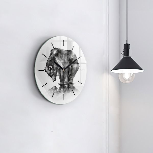 Zegar ścienny okrągły Rysunkowy niedźwiedź