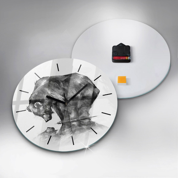 Zegar ścienny okrągły Rysunkowy niedźwiedź