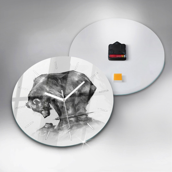 Zegar ścienny okrągły Rysunkowy niedźwiedź