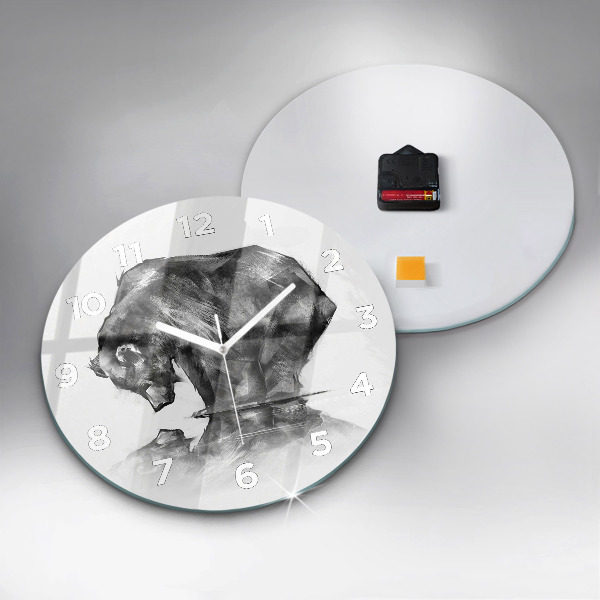 Zegar ścienny okrągły Rysunkowy niedźwiedź
