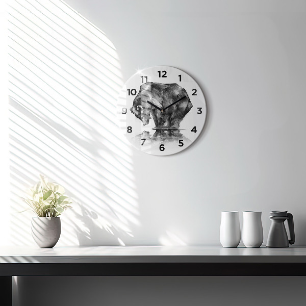 Zegar ścienny okrągły Rysunkowy niedźwiedź