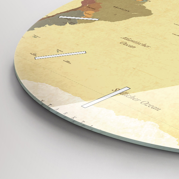 Zegar ścienny okrągły Mapa świata w stylu vintage