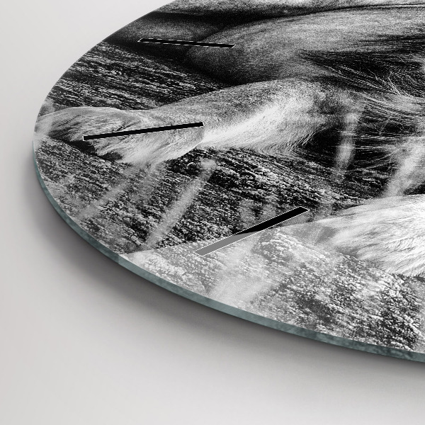 Zegar ścienny okrągły Abstrakcja - Lew