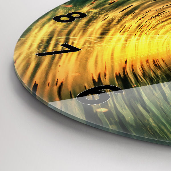 Zegar ścienny okrągły Fala Zachód Słońca