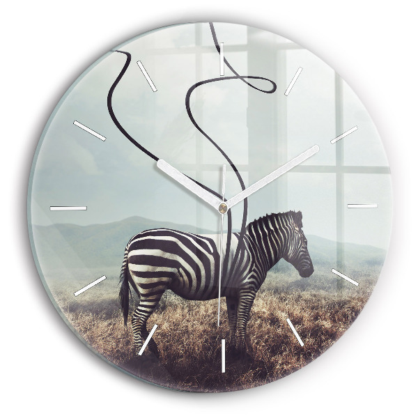 Zegar ścienny okrągły Zebra – Abstrakcja