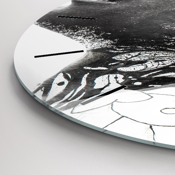 Zegar ścienny okrągły Abstrakcja twarz kobiety