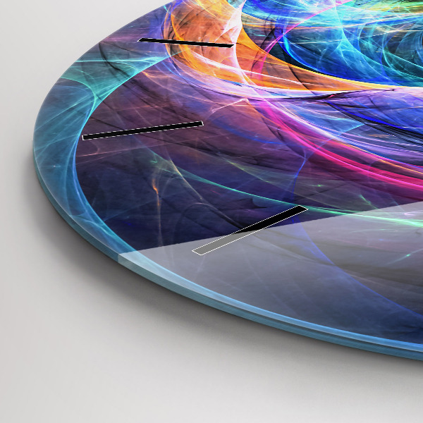 Zegar ścienny okrągły Kolorowy Fraktal