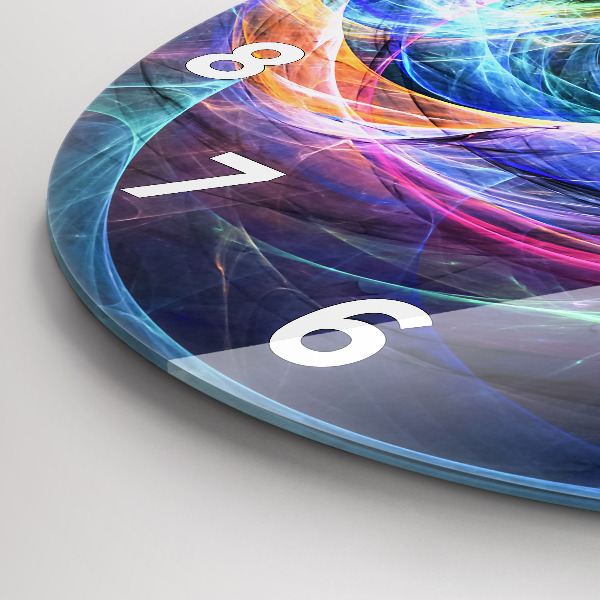 Zegar ścienny okrągły Kolorowy Fraktal