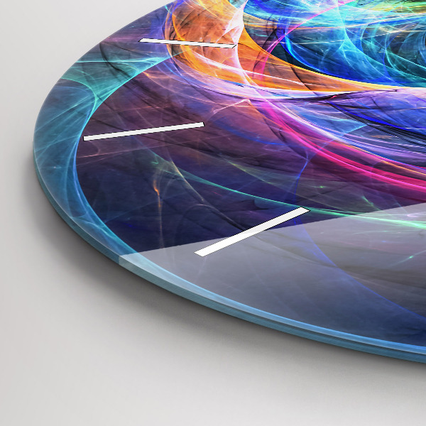 Zegar ścienny okrągły Kolorowy Fraktal