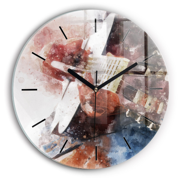 Zegar ścienny okrągły Wizualizacja Gitary