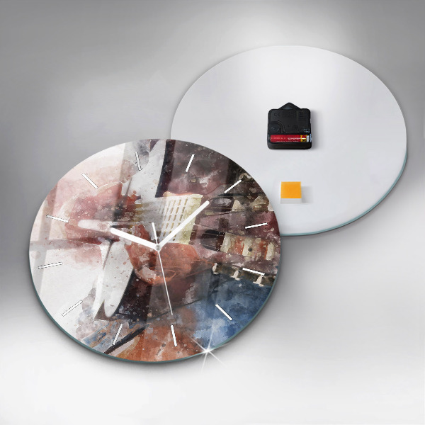 Zegar ścienny okrągły Wizualizacja Gitary