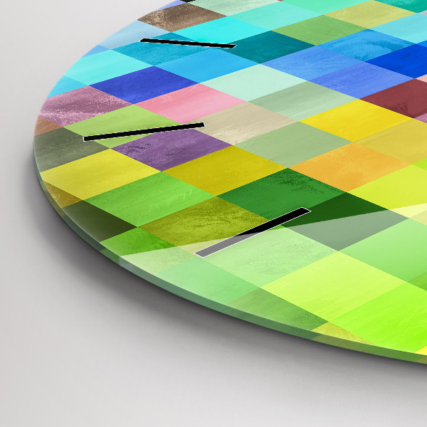 Zegar ścienny okrągły Kompozycja Kwadratów