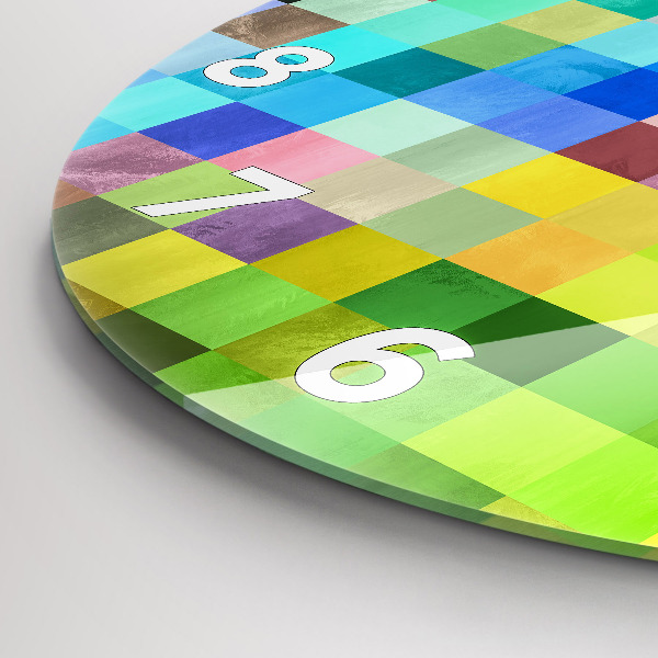 Zegar ścienny okrągły Kompozycja Kwadratów