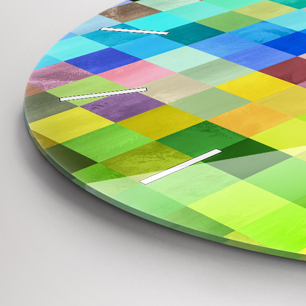 Zegar ścienny okrągły Kompozycja Kwadratów