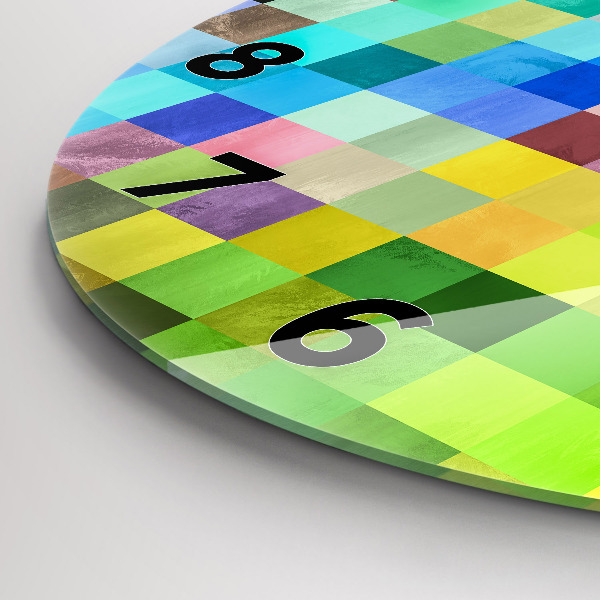 Zegar ścienny okrągły Kompozycja Kwadratów