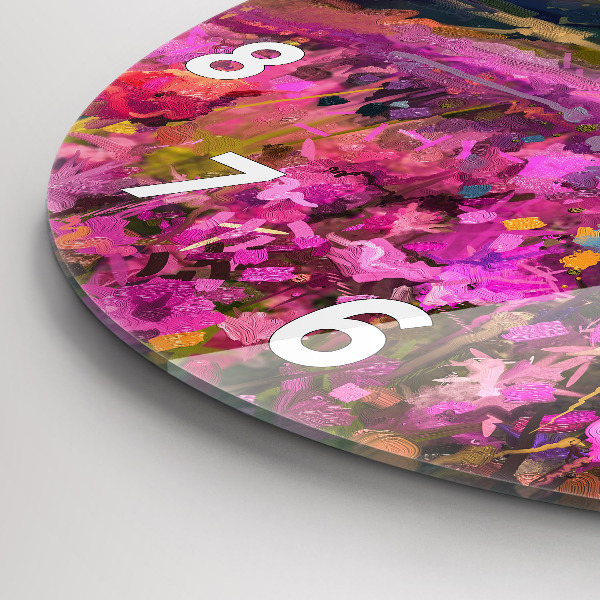 Zegar ścienny okrągły Łąka w zachodzie słońca