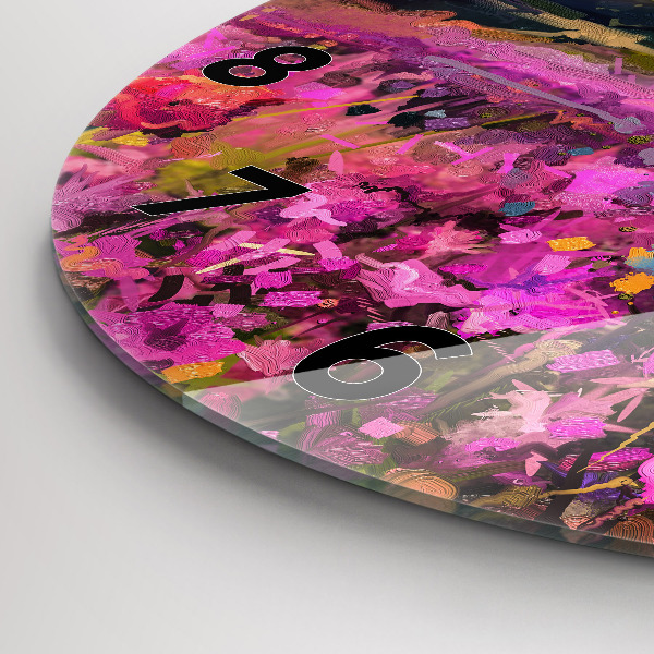 Zegar ścienny okrągły Łąka w zachodzie słońca