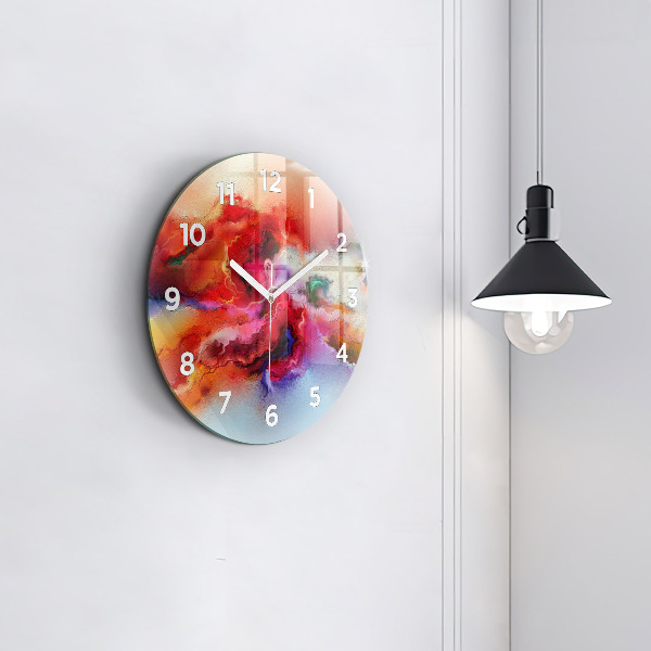 Zegar ścienny okrągły Rozlane farby