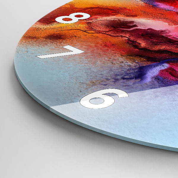 Zegar ścienny okrągły Rozlane farby