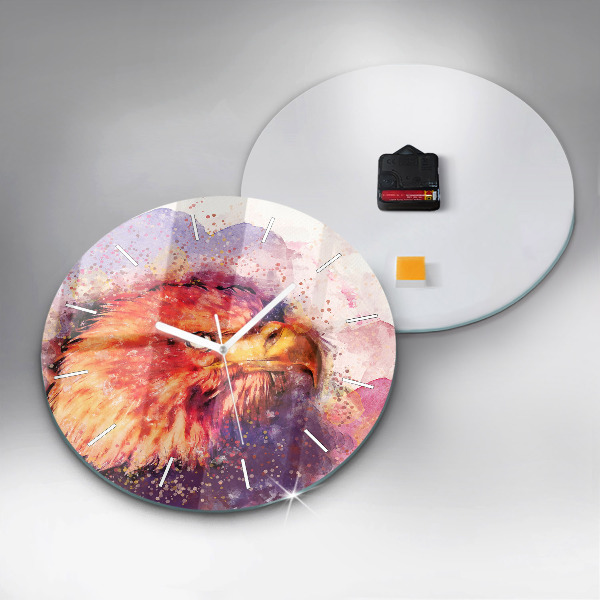 Zegar ścienny okrągły Akwarela orzeł