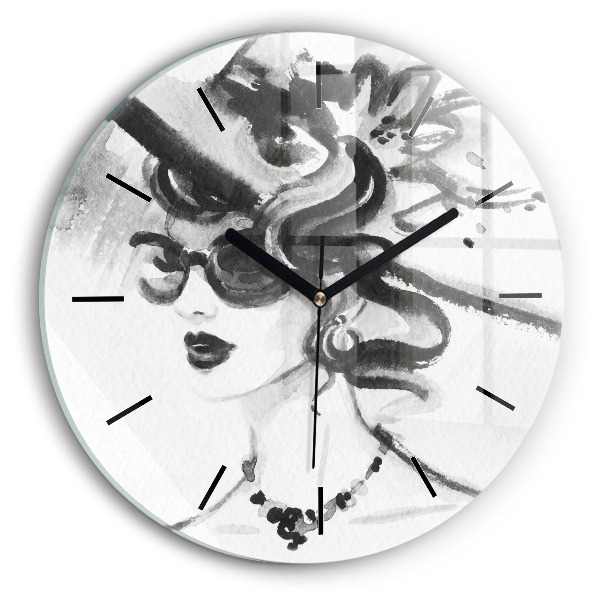 Zegar okrągły Modna kobieta