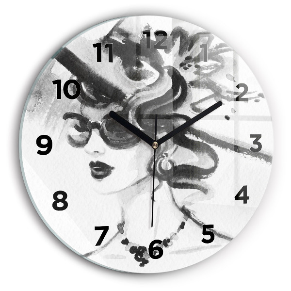 Zegar okrągły Modna kobieta