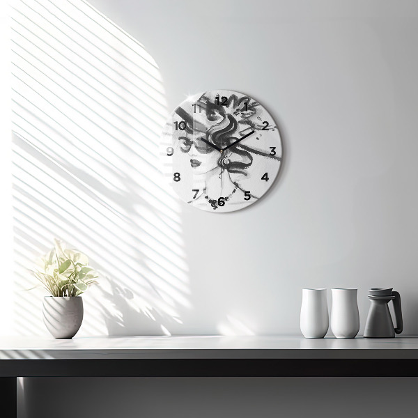 Zegar okrągły Modna kobieta