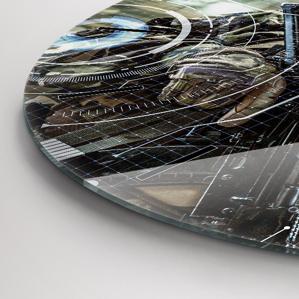 Zegar okrągły Żołnierz z bronią