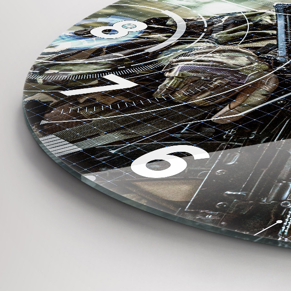 Zegar okrągły Żołnierz z bronią