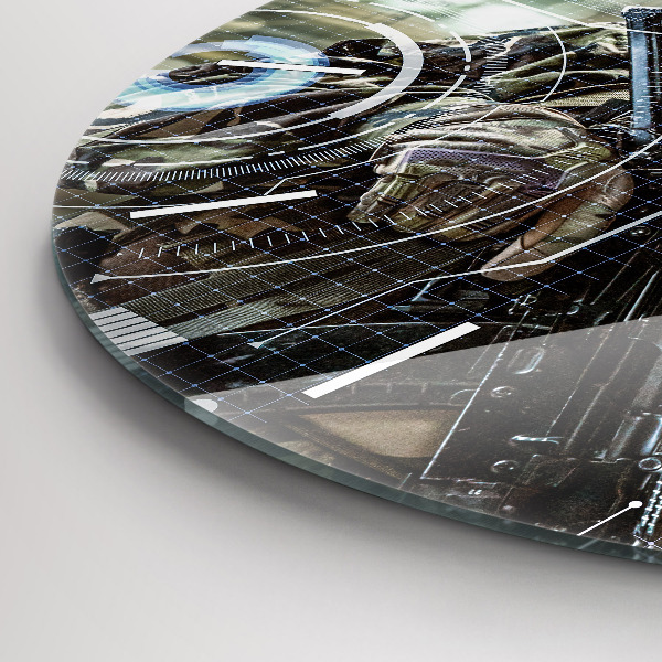 Zegar okrągły Żołnierz z bronią