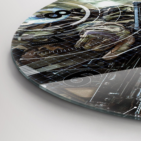 Zegar okrągły Żołnierz z bronią