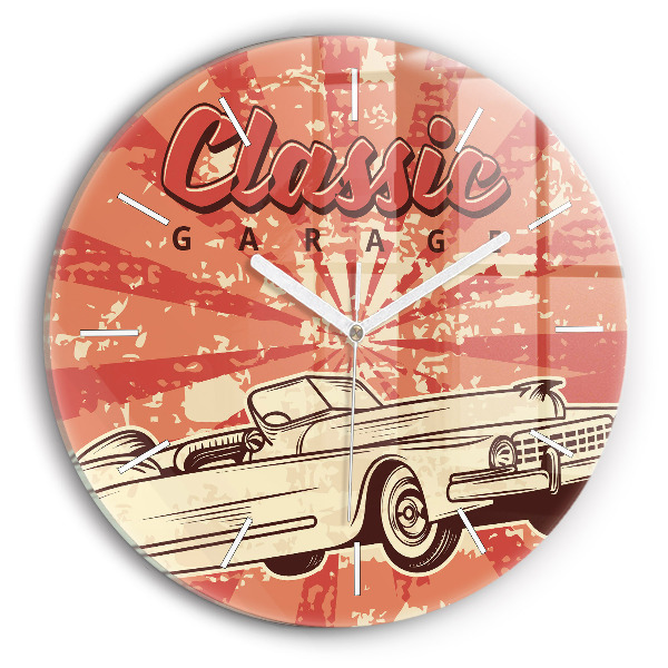 Zegar okrągły Vintage Retro auto