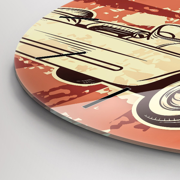 Zegar okrągły Vintage Retro auto