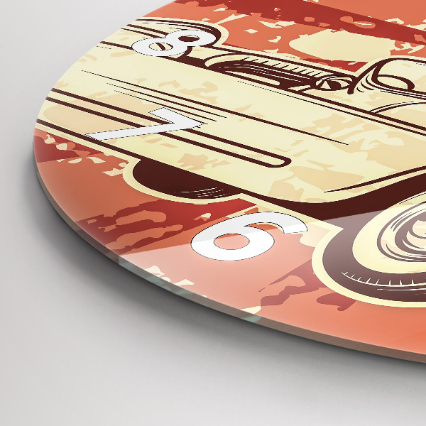 Zegar okrągły Vintage Retro auto