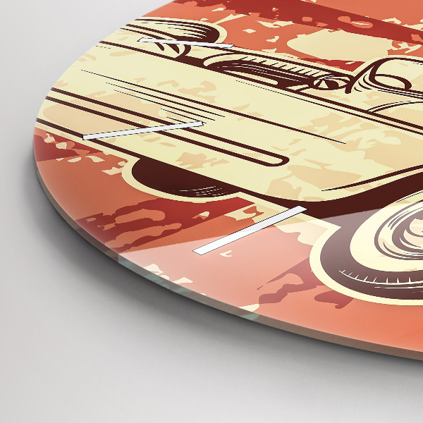 Zegar okrągły Vintage Retro auto