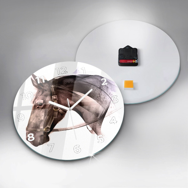 Zegar okrągły Malowany profil konia