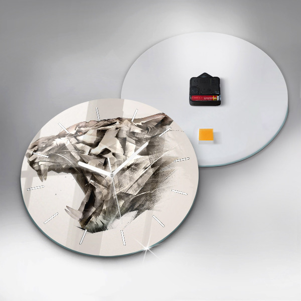 Zegar okrągły malowany portret tygrysa