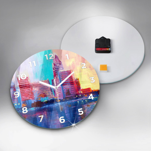 Zegar okrągły Abstrakcja drapaczy chmur
