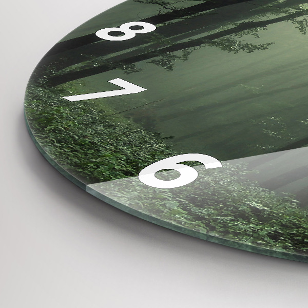 Zegar ścienny okrągły Mglisty las o poranku