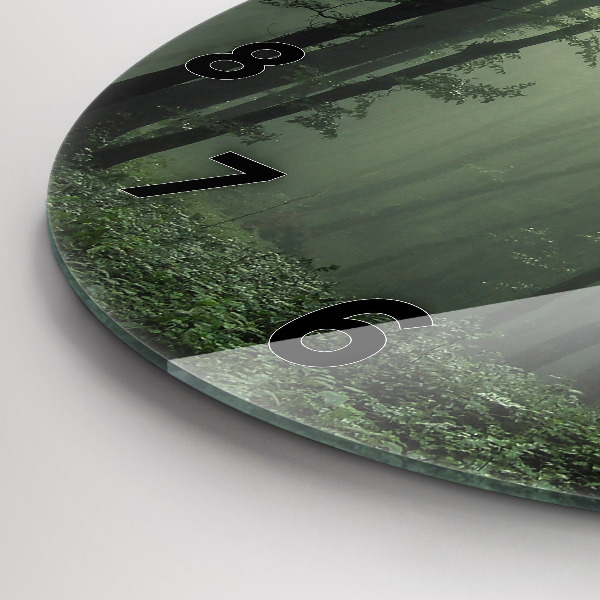 Zegar ścienny okrągły Mglisty las o poranku