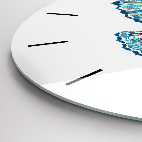 Zegar szklany okrągły Sowa w locie