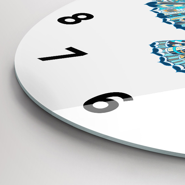 Zegar szklany okrągły Sowa w locie