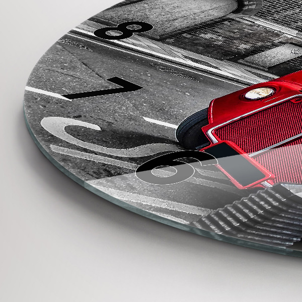 Zegar ścienny okrągły Czerwony piętrowy autobus