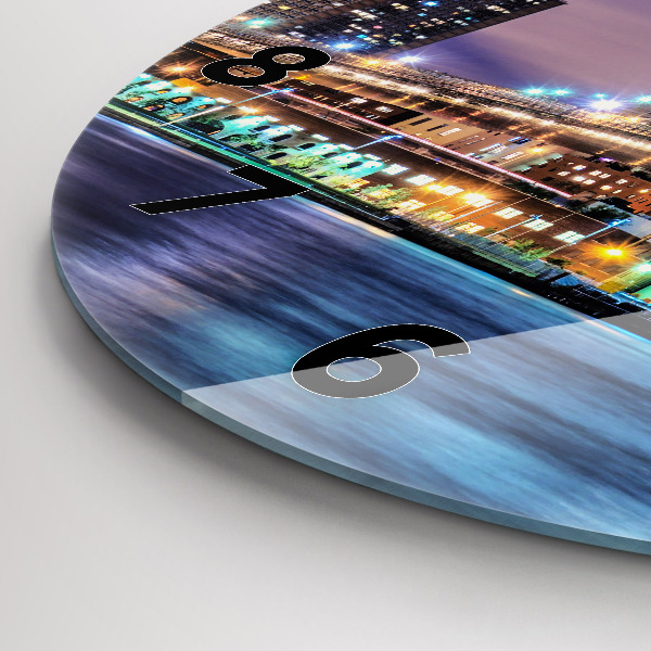 Zegar ścienny okrągły Brooklyn most i East River