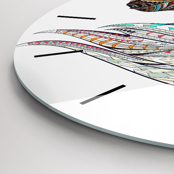 Zegar szklany okrągły Ilustracja konia