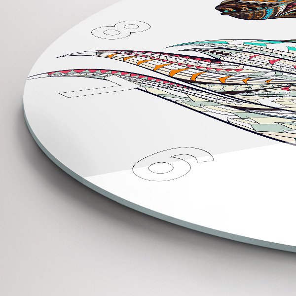 Zegar szklany okrągły Ilustracja konia