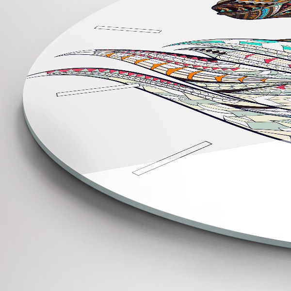 Zegar szklany okrągły Ilustracja konia