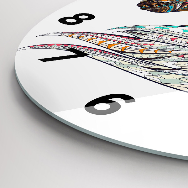 Zegar szklany okrągły Ilustracja konia