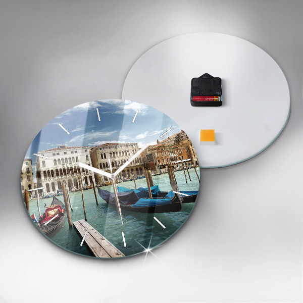 Zegar ścienny okrągły Gondole Wenecja Włochy