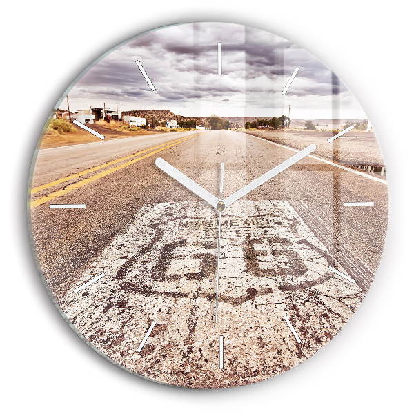 Zegar ścienny okrągły Route 66 USA